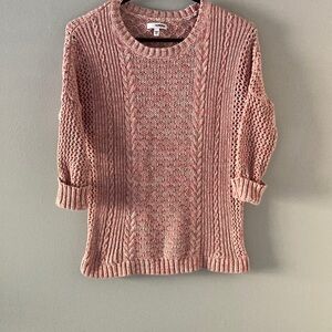 Pink Cable Knit Sweater